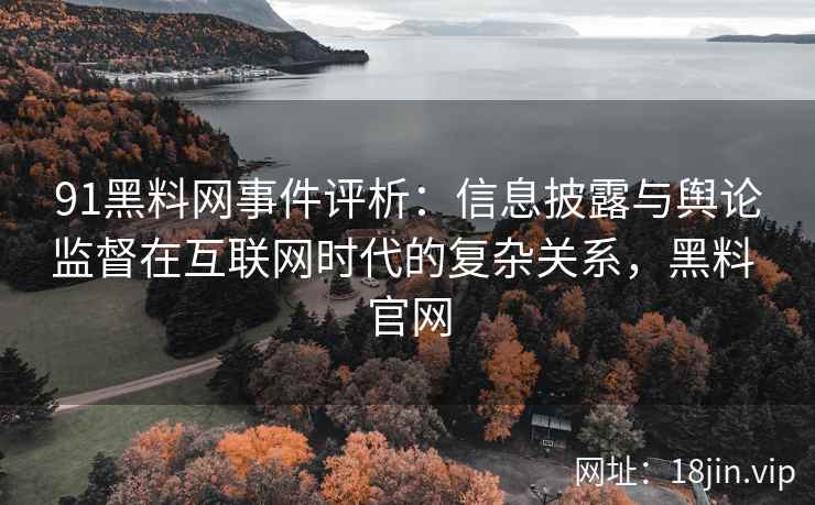 91黑料网事件评析：信息披露与舆论监督在互联网时代的复杂关系，黑料 官网
