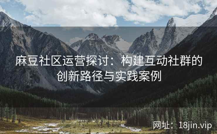麻豆社区运营探讨：构建互动社群的创新路径与实践案例
